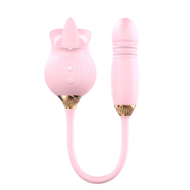 Hot Sale 2 In1 Rose Tongue Licking Vibrator Adult Toys G-spot Clitoris Stimulator Thrusting Dildo Sex Toy for Women Couple - Image 8