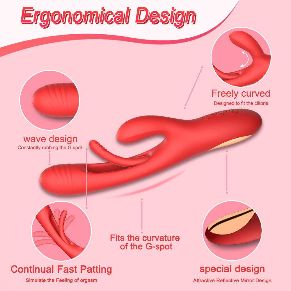 Vibrator Dildo Rabbit Sex Toys -G Spot Vibrator Massager for Women Clitoral Nipple Stimulation, 3 in 1 Sex Toys with 14 Vibration & 7 Tongue Licking Flapping, Adult Sex Toys - Image 8