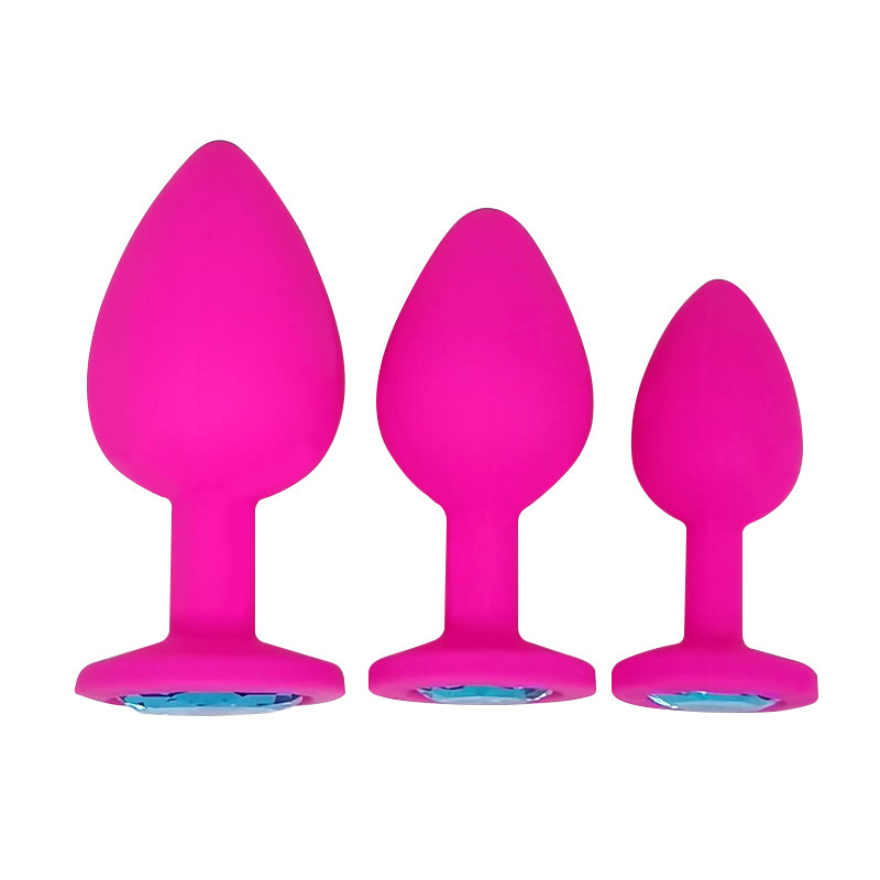 3pcs/set Silicone Anal Plug Jewel Butt Plug Black Red Pink Purple SML Anal Play for Women Sex Toys
