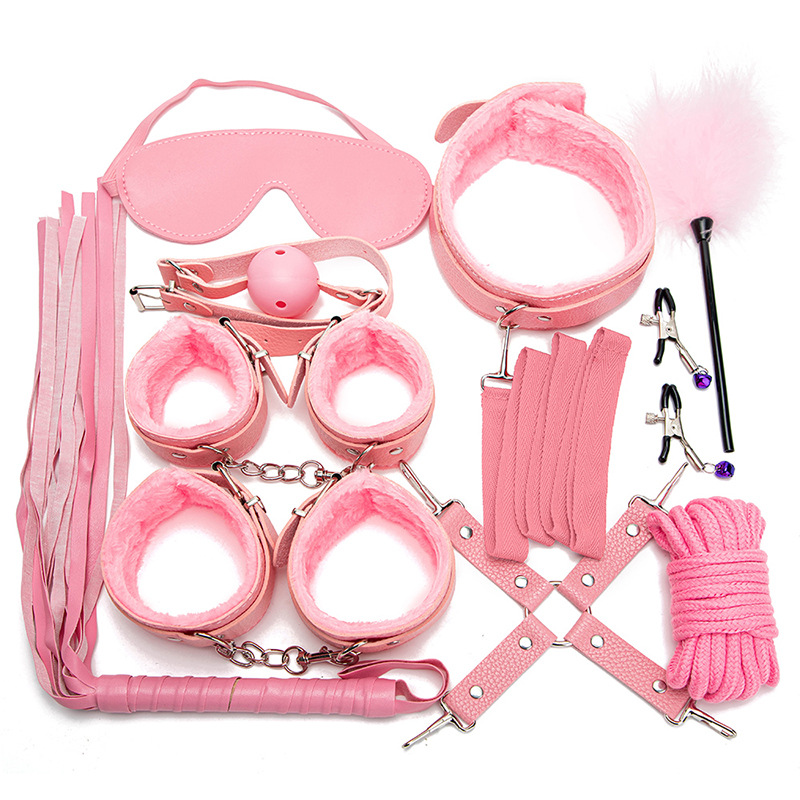 Exotic Sex Products for Adults Games Leather BDSM Sex Toy Kit Exotic Toys Couples Bondage Handcuffs Nipple Clamp SM 10 Piece Set - Image 2