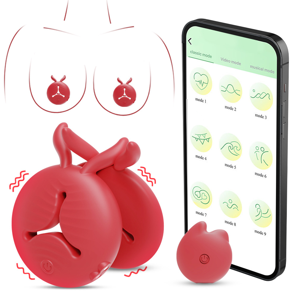 Nipple Toys Vibrator Sex Toys, 4 in 1 APP Remote Control Adult Toys BDSM Toys 1 Pair Women Vibrator Dildos with 10 Vibrating Nipple Clamps Stimulator Nipple Weight Sexual Pleasure Tools for Women