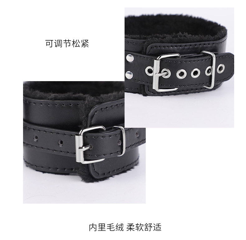 11 PCS Sex Bondage BDSM Restraints Kits Fetish Handcuffs Ankle Cuff Collar Blindfold Whip Rope Nipple Clamps Paddle Anal Toys Ball Gag Adult Games Foreplay Sexy Toys for Couples (Black) - Image 9