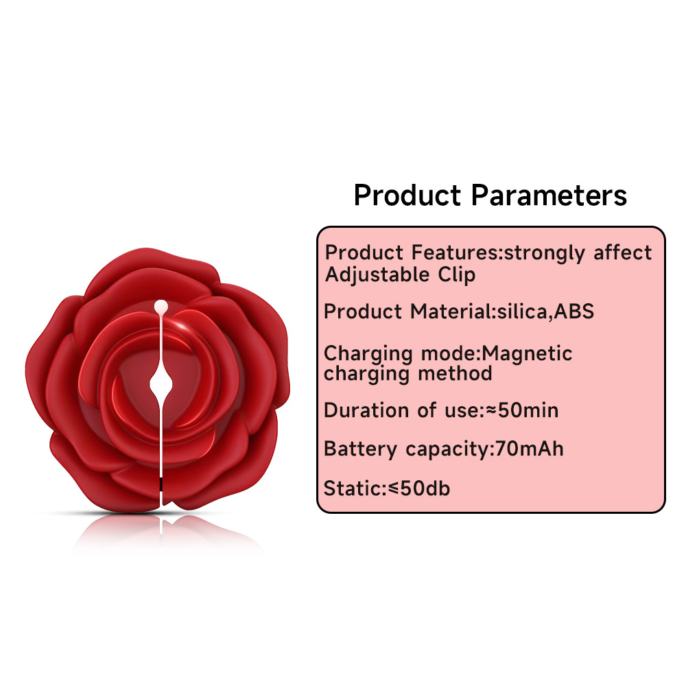 Nipple Toys Rose Toy - Nipple Clamps BDSM Toys with 9 Vibrating Modes Female Sex Toys 1 Pair Adult Toys for Women Silicone Nipple Vibrator red - Image 3