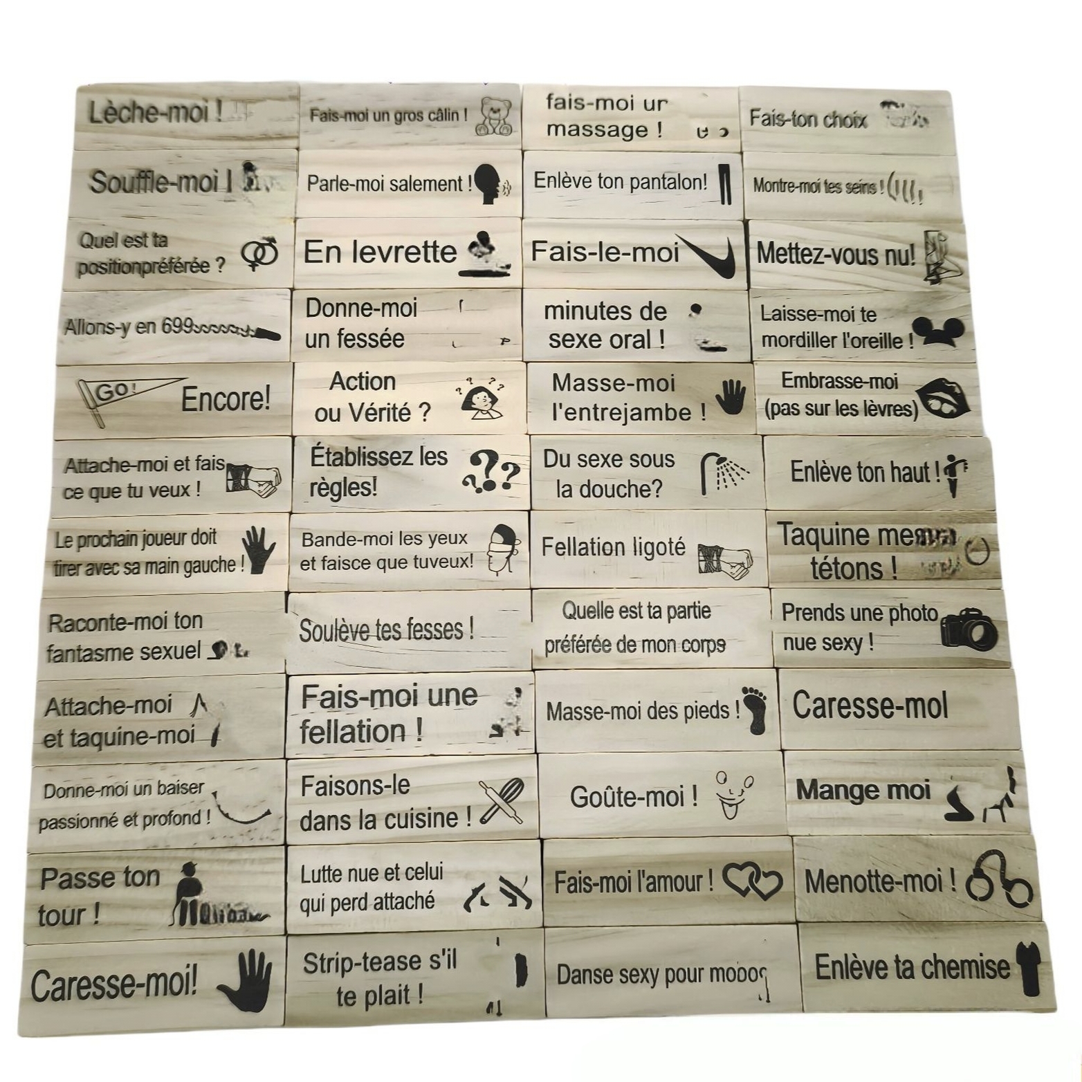 Multiple Languages 48Pcs Couple Stacking Tower Block Game Gift Adult Couples Night Play Tumbling Tower Stacking Blocks Game - Image 10