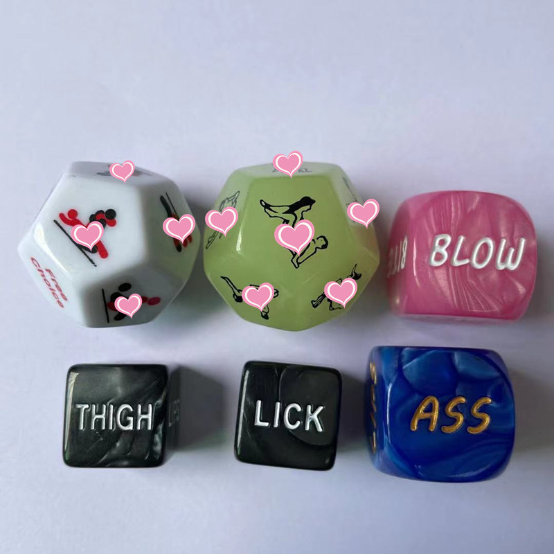 Luminous Romantic Dice Game English Words Couples Flirty Fun Toy Valentine Anniversary Gift Adult Novelty Party Favor