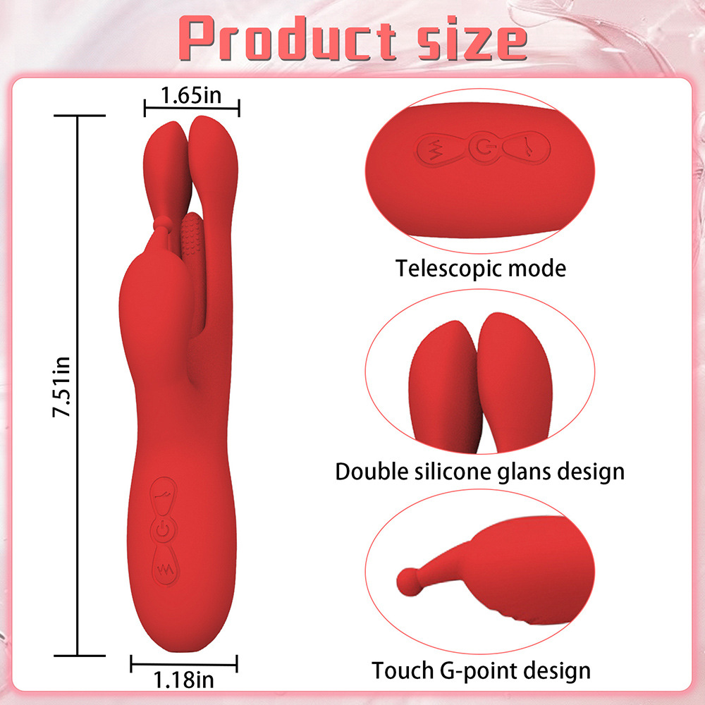 10 Frequency Adult Goods With Split Tapping Triple Function Vibrator Stimulate Flap 3 Prong Dildo Vibrator Sex Toys for Women - Image 4