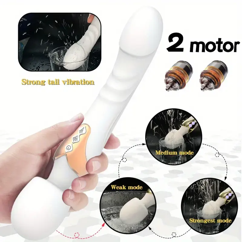 Double Ended Vibrator Wholesale Rechargeable Powerful Vibrating Wand Massager G Spot Dildo Vibrators Factory - Image 12