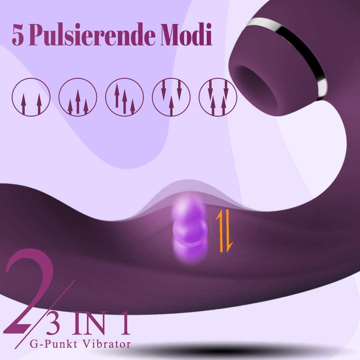 10-Speed G-Spot Vibrating Dildo & Female Tongue Sucking Vibrator Adult Toys with 5-Speed Suction Clitoral Stimulator - Image 6