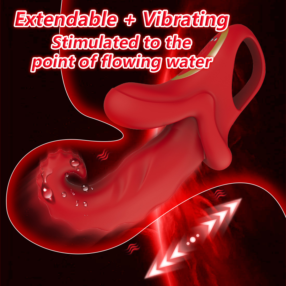 New Arrival Rechargeable Powerful Red Realistic Tongue Licking Vibrator Sex Toys for Women - Image 2