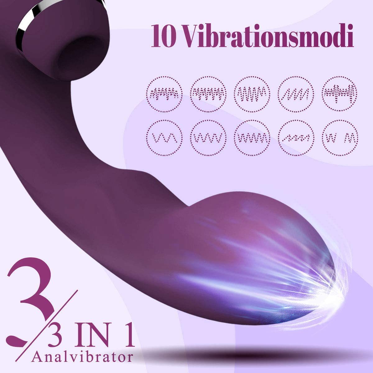 10-Speed G-Spot Vibrating Dildo & Female Tongue Sucking Vibrator Adult Toys with 5-Speed Suction Clitoral Stimulator - Image 5