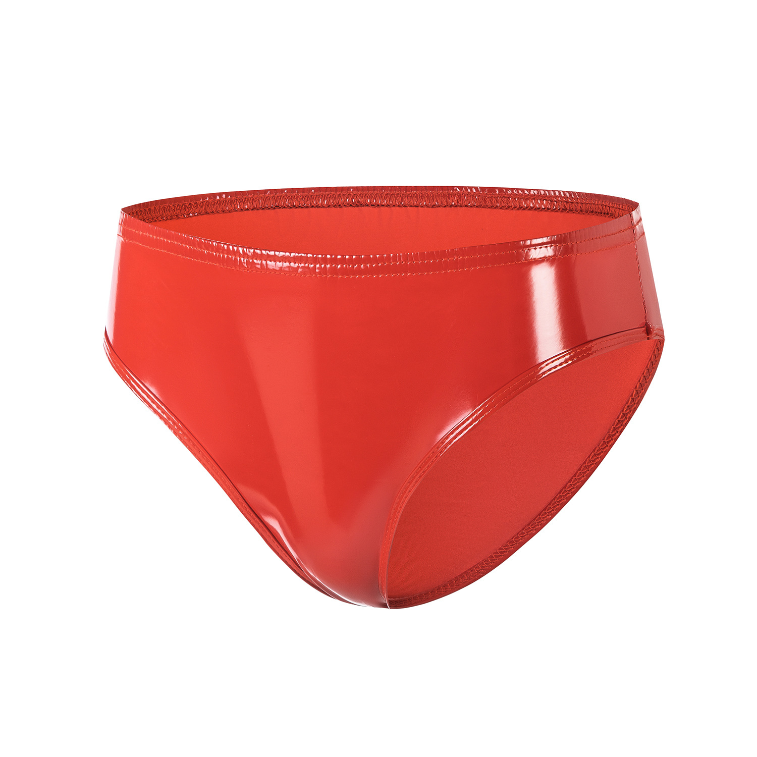 Women Wetlook PVC Low Rise Briefs