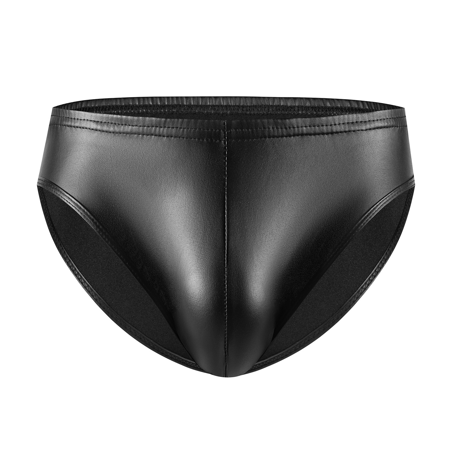 Men Matte PU Faux Leather Briefs - Image 3
