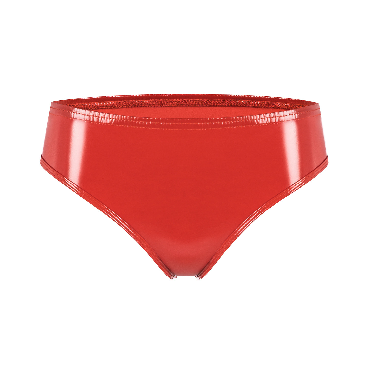 Women Wetlook PVC Low Rise Briefs - Image 2