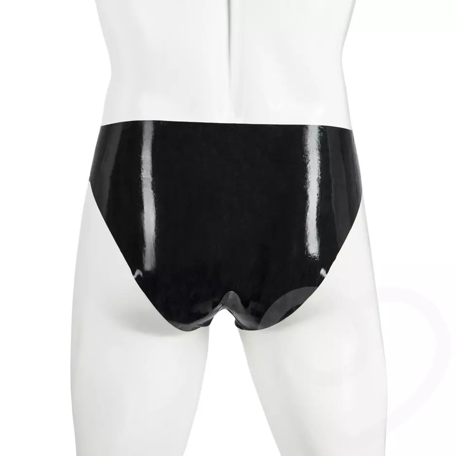 Men Shiny PVC Briefs with Open Crotch - Image 4