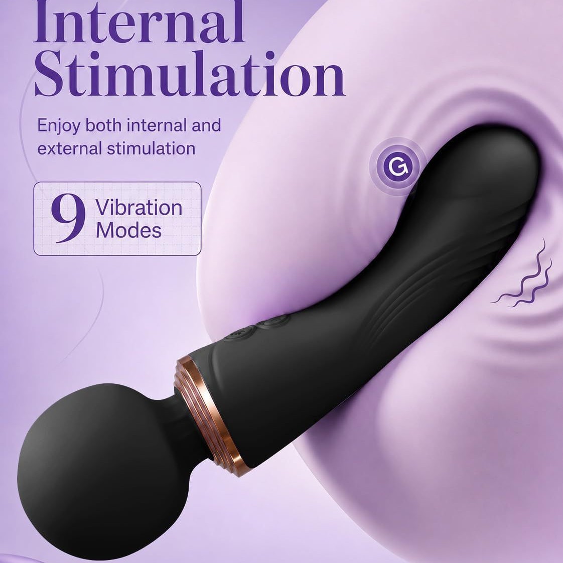 2-in-1 Dual End Silicone Vibrating Massage Wand for Women - Image 6