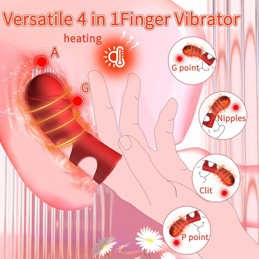 Heated Finger Sleeve Vibrator, 10 Vibration Modes for Women - Image 3