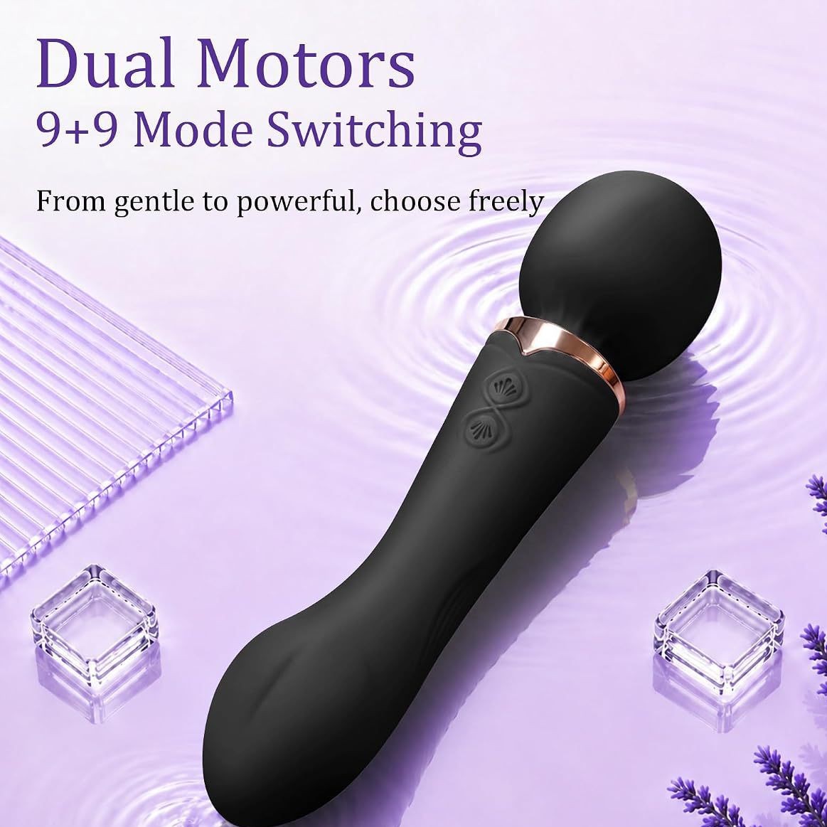2-in-1 Dual End Silicone Vibrating Massage Wand for Women - Image 5