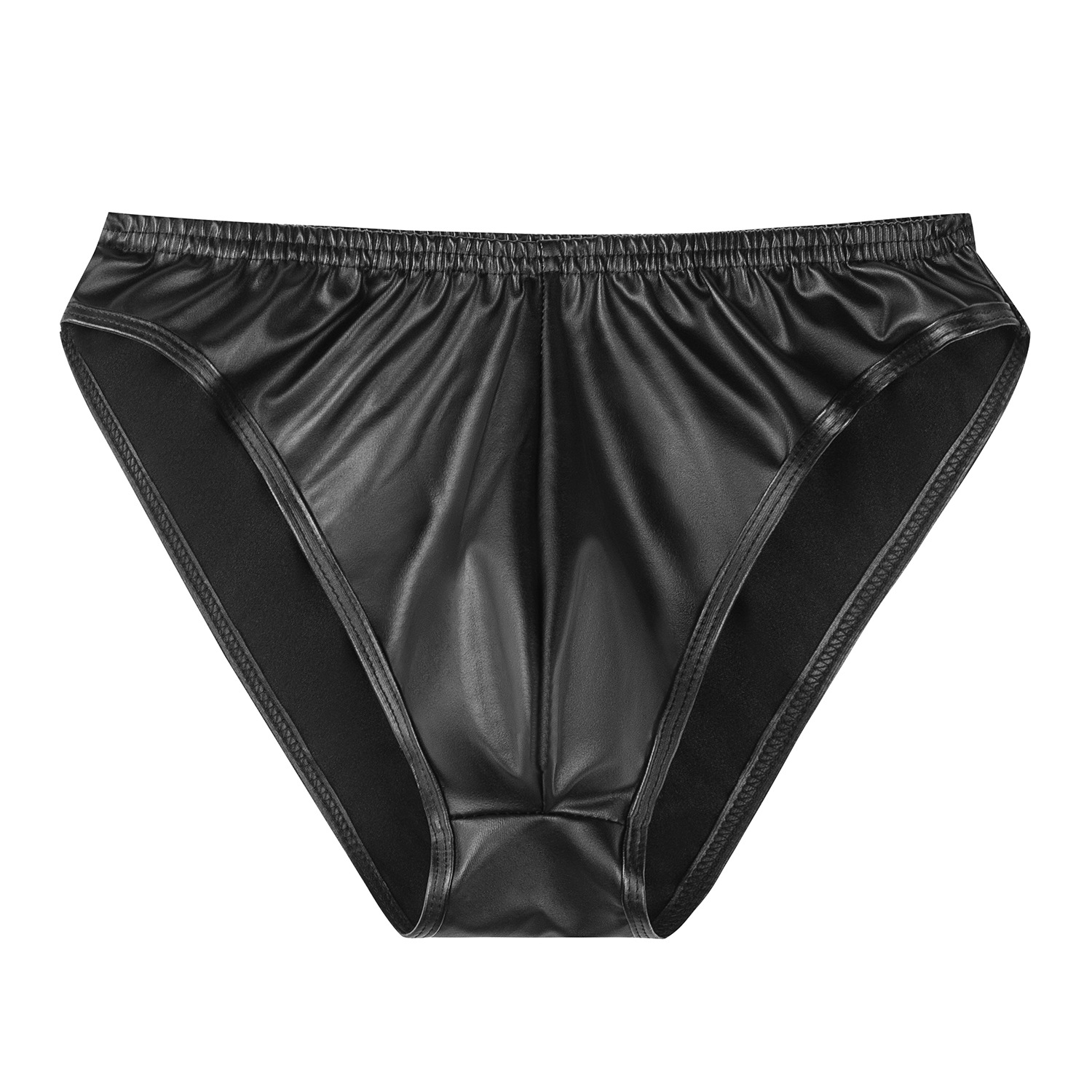 Men Matte PU Faux Leather Briefs - Image 4