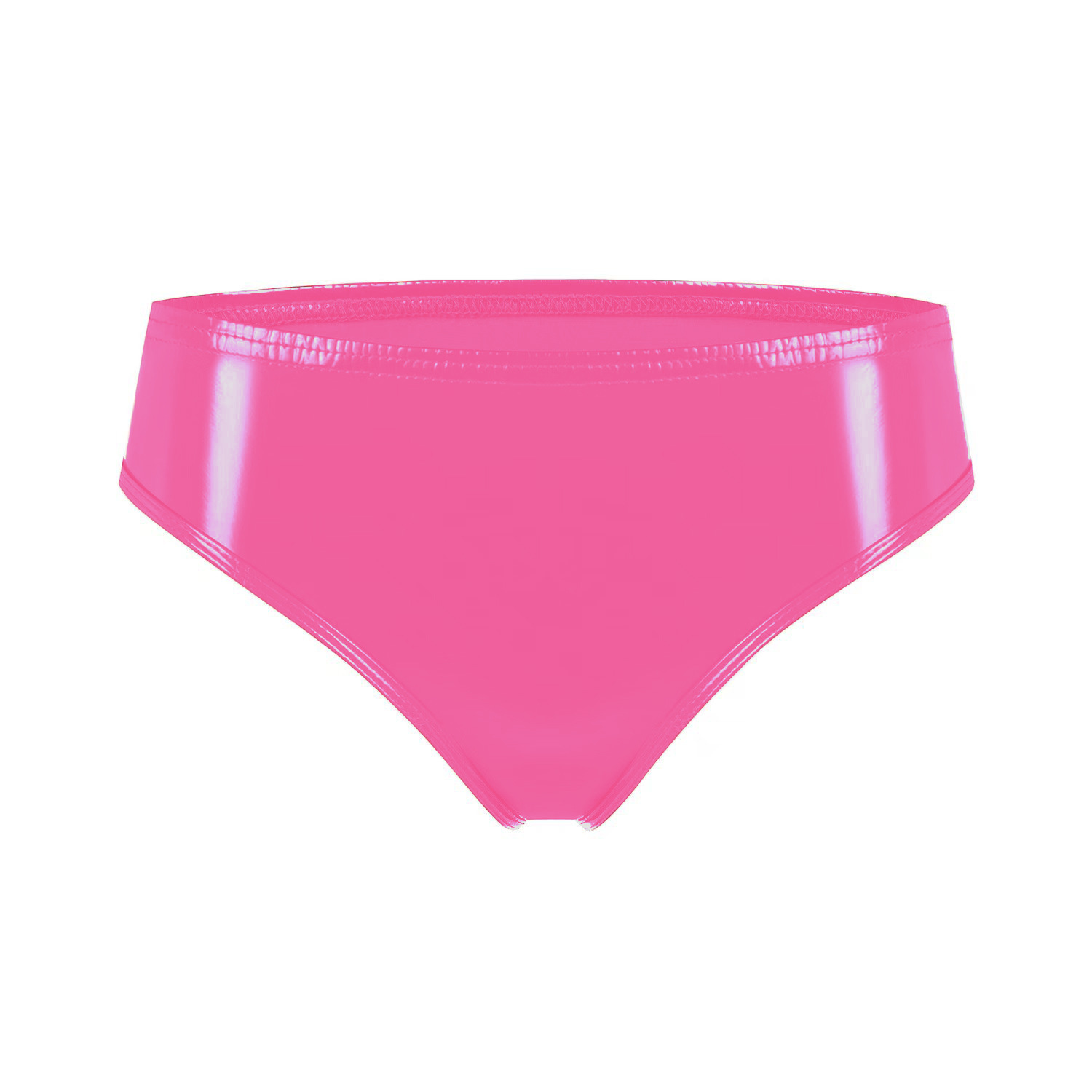 Women Wetlook PVC Low Rise Briefs - Image 5