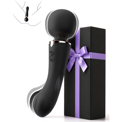 2-in-1 Dual End Silicone Vibrating Massage Wand for Women