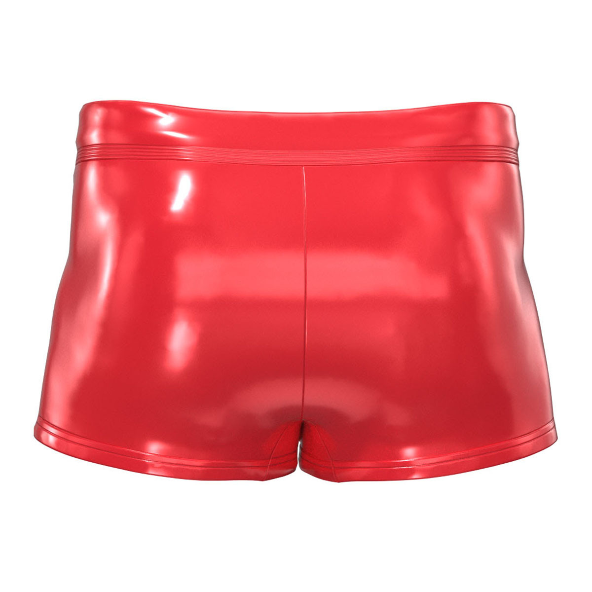 Men Shiny PVC Boxer Shorts with Detachable Snap Pouch - Image 2