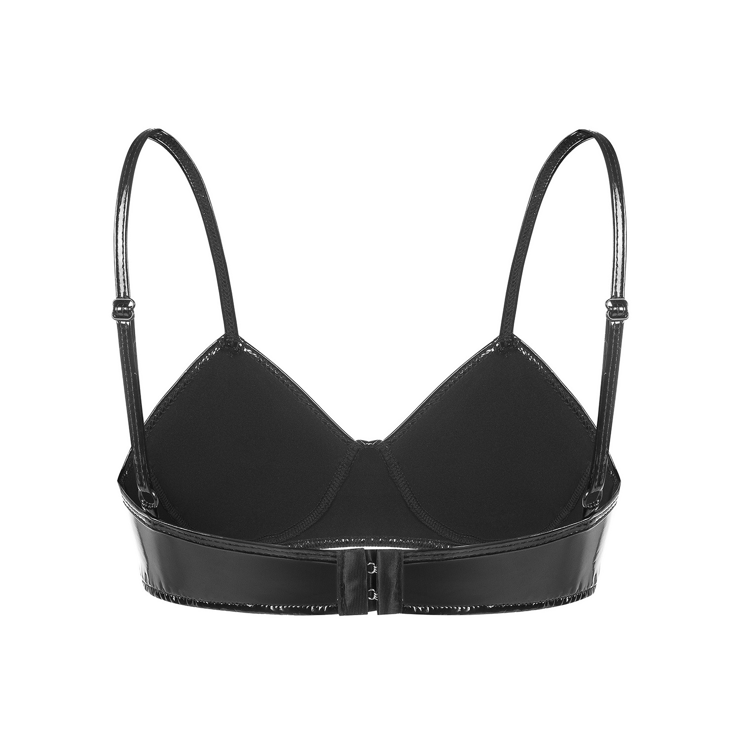 Women Wetlook PVC Shiny Bra - Image 3
